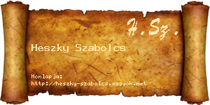 Heszky Szabolcs névjegykártya